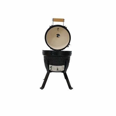 9. Kamado Bono Picnic Keramikgrill, 13 Zoll, Kamado-Grillwagen, Holzkohle (Brennstoff), Schwarz