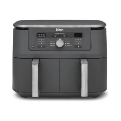 18. Ninja DZ400EU Doppelfritteuse 9,5 l, autonom, 2470 W, Heißluftfritteuse, Grau