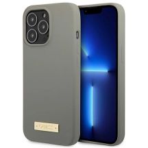 Guess GUHMP13LSPLG iPhone 13 Pro / 13 6.1" Grau/Grau Hartschale Silikon Logo Plate MagSafe