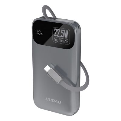 Dudao K31 10000 mAh 22,5 W PD Powerbank mit integriertem Kabel - Grau