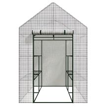 AWTOOLS Gartengewächshaus Weiß 143x143x195cm