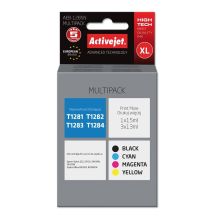 Activejet AEB-1285N Tinte (ersetzt Epson T1281, T1282, T1283, T1284; Supreme; 1 x 15 ml, 3 x 13 ml; Schwarz, Rot, Blau, Gelb)