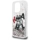 6. Karl Lagerfeld Flüssigglitzer-Choupette-Logo-Hülle für iPhone 16 Pro – Transparent