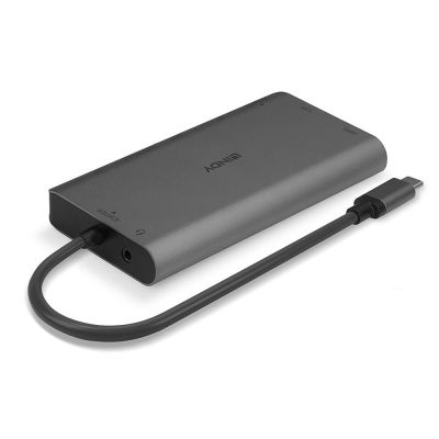 3. Lindy 43323 Dockingstation, kabelgebunden, USB 3.2 Gen 1 (3.1 Gen 1), Typ-C, Schwarz, Grau