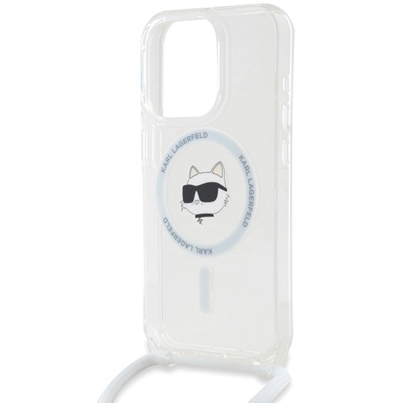 5. Karl Lagerfeld IML Choupette Head&Cord MagSafe Hülle für iPhone 15 Pro Max – transparent