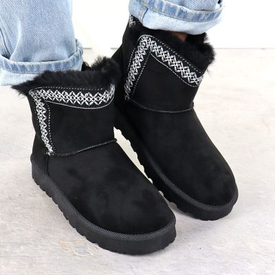7. Schwarze Wildleder-Schneestiefel für Damen, Potocki 06303