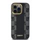 3. DKNY Leather Checkered Mono Pattern MagSafe-Hülle für iPhone 14 Pro – Schwarz