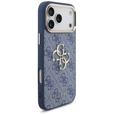 4. Guess 4G Big 4G Classic Logo Hülle für iPhone 18 Pro Max / 17 Pro Max – Blau und Gold