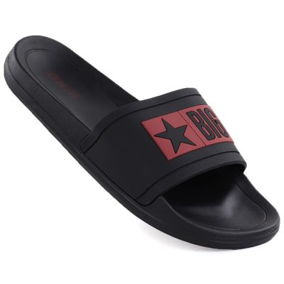Schwarze Big Star Herren-Flip-Flops für Strand und Pool TT174A003
