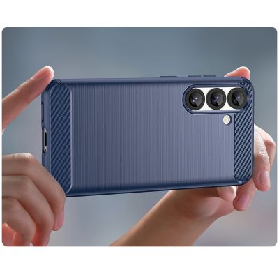 6. Carbon Case Silikonhülle für Samsung Galaxy S25 - blau