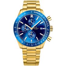 Giewont Herrenuhr Chronograph Saphir Gold Blau GW8720-B6