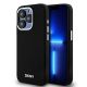 DKNY Flüssigsilikon-Hülle mit kleinem Metalllogo und MagSafe-Funktion für iPhone 15 Pro – Schwarz