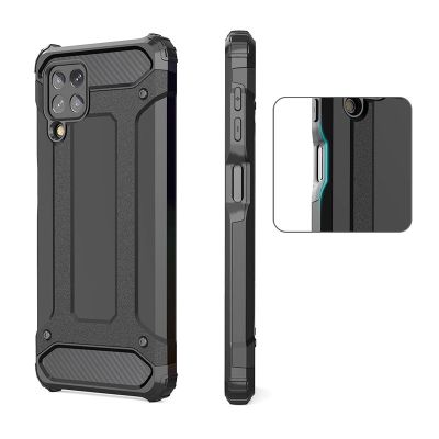 7. Hybrid Armor robuste TPU/PC Panzer Handyhülle Hard Case für Samsung Galaxy A22 4G silber