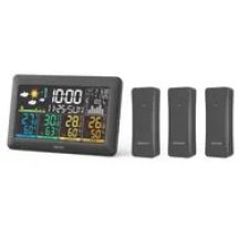 Sencor SWS 6300 Wetterstation Schwarz / Farb-LCD-Display / 3x Funksensor
