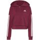2. adidas Essentials Damen-Sweatshirt mit 3 Streifen, French Terry, Viertelreißverschluss, Burgunderrot KF8316