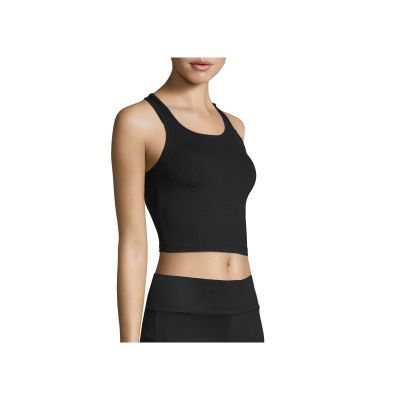 3. CASALL Crop Rib Racerback Sport T-Shirt Schwarz