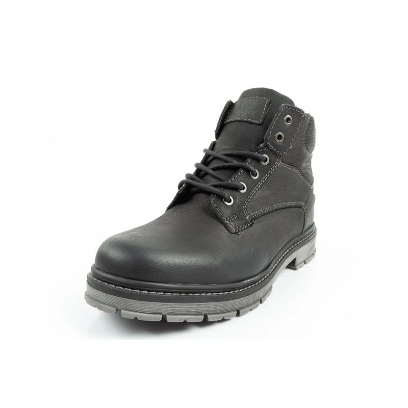 3. Wrangler Allan Mid Herrenstiefel Chelsea Boots Elegantes Leder Schwarz