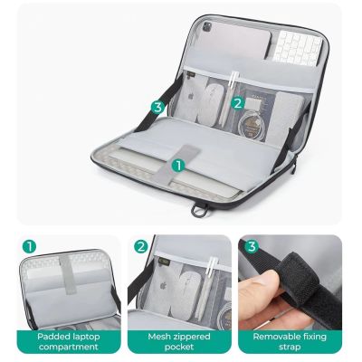 5. Tech-Protect Ranger-X Taktische Laptoptasche für 15-16 Zoll, Schwarz