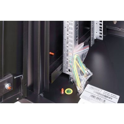 14. Digitus Unique 19" 20HE Wand-Netzwerkschrank 600x450 mm, Glastür, schwarz, ungeteilt, montiert, 100 kg