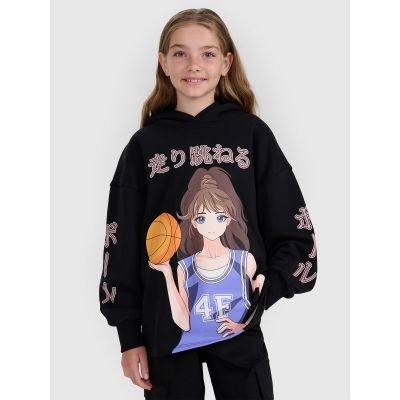 Mädchen-Sweatshirt mit Kapuze, offen, 4F 4FJRAW25TSWSF2293-20S
