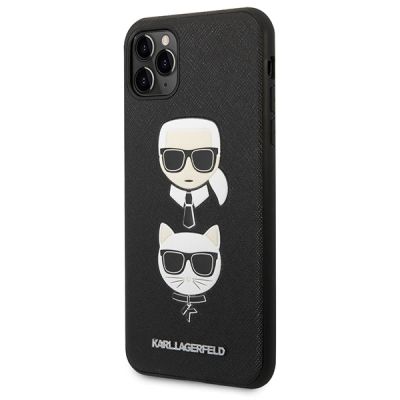 2. Karl Lagerfeld Saffiano Karl&Choupette Head Hülle für iPhone 11 Pro Max - Schwarz