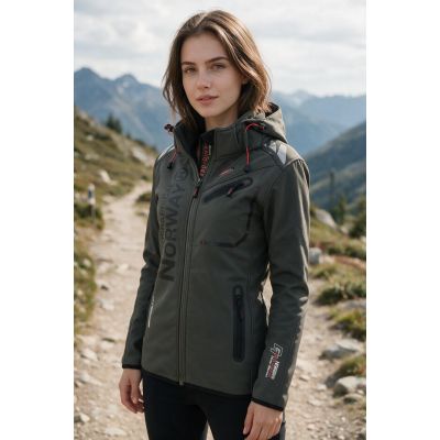 7. Geographical Norway Reine Gray/Black Lady 007 Damen-Softshelljacke (WU6099F/GN Grey/Black)