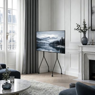 5. MACLEAN TV-STÄNDER / -WAGEN FÜR MACLEAN FERNSEHER, AUF ROLLEN, 37-80", MAX. BELASTUNG 50 KG, MAX. VESA 600X400, SCHWARZ, MC-180