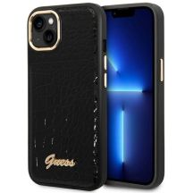 Guess GUHCP14MHGCRHK iPhone 14 Plus 6,7 "schwarz / schwarze Hardcase Croco Collection