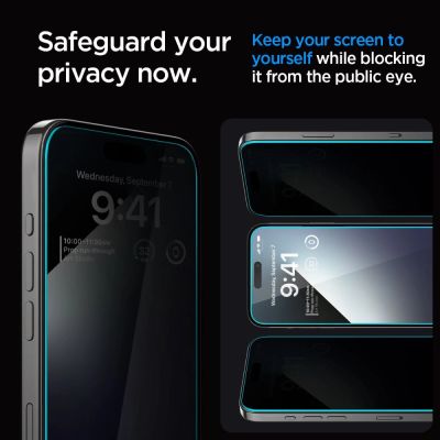 6. Spigen Glas.tR EZ Fit Privacy gehärtetes Glas für iPhone 15 Plus