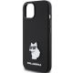 6. Karl Lagerfeld Choupette Metal Pin-Hülle aus Silikon für iPhone 15 Plus / 14 Plus – Schwarz