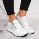 4. Rieker W N6304-80 weiße Lederkeilschuhe