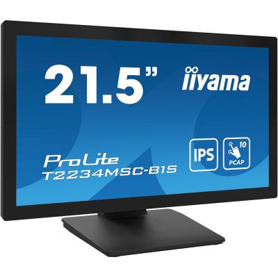 Monitor IIYAMA T2234MSC-B1S 21,5 Zoll PCAP Rahmenlose Frontlautsprecher 10P-Touchscreen mit Anti-Fingerprint-Beschichtung IPS-Panel 1920x1080