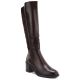Damen-Stretchstiefel mit hohem Absatz, braun, Vinceza 58652