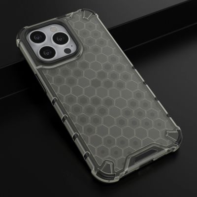 14. Honeycomb Handyhülle Schutzhülle mit TPU Rahmen für iPhone 13 Pro schwarz