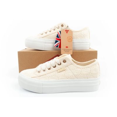 10. Lee Cooper Damen-Schnürsneakers beige Plateau