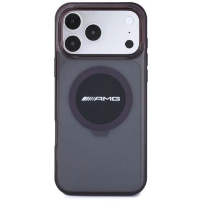 3. Mercedes AMG IML Transparent Bicolor Block MagSafe Hülle für iPhone 18 Pro Max / 17 Pro Max - Schwarz und Burgunderrot