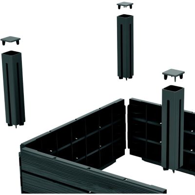 5. Beetrandsockel aus Holz, 149 x 75 cm, Anthrazit