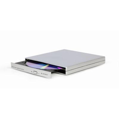 GEMBIRD Externes DVD-Laufwerk (8x), CD-Laufwerk (24x) mit USB 2.0-Brenner, Silber