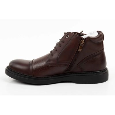 3. Lee Cooper Herrenschuhe, elegante braune Leder-Stiefeletten mit Isolierung