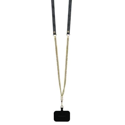 8. Guess Umhängetasche aus Leder mit Metall-Logo und Strass für iPhone 16 – Schwarz