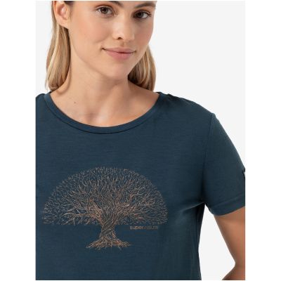 Damen-Kurzarmshirt SUPER.NATURAL W TREE OF KNOWLEDGE TEE, marineblau