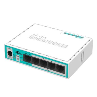 5. Mikrotik hEX lite Router (RB750r2) Anzahl Ethernet-Ports: 5; Architektur: MIPSBE; CPU-Kern: 1