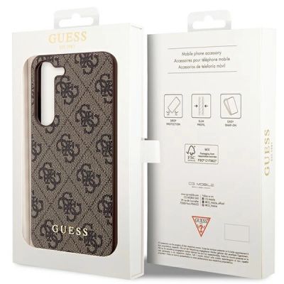 8. Guess GUHCS23SG4GFBR S23 S911 braun/braunes Hartschalenetui 4G Metal Gold Logo