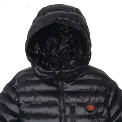 4. GLOVII beheizbare Herrenjacke mit Kapuze, mit Synthetikdaunen gefüttert, XL, schwarz, Akku, Ladegerät und Aufbewahrungstasche, GTMBXL