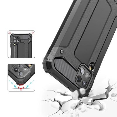 5. Hybrid Armor robuste TPU/PC Panzer Handyhülle Hard Case für Samsung Galaxy A22 4G blau