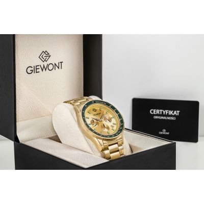 7. Giewont Herrenuhr Chronograph Saphir Gold Grün GW3520-B6
