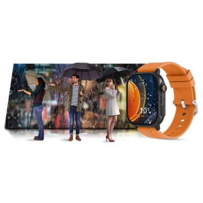22. Gravity GT15-2 Smartwatch, oranges Silikonarmband + schwarzes Armband