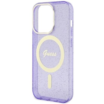 6. Guess GUHMP14LHCMCGU iPhone 14 Pro 6.1" lila/lila Hardcase Glitter Gold MagSafe