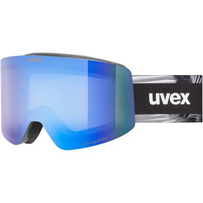 7. Uvex Skibrille provoqe FM für den Wintersport, Schwarz, Herren, Blau, sphärische Scheibe
