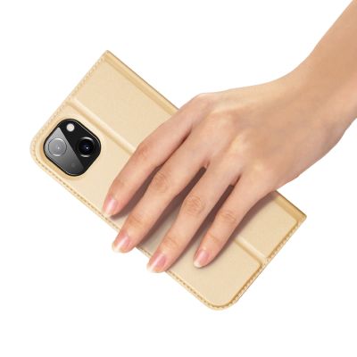 6. Dux Ducis Skin Pro Holster Flip Cover für iPhone 14 Plus Gold